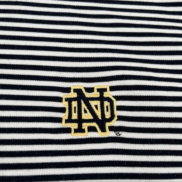 CUTTER & BUCK Norte Dame Polo Black/White Stripe Logo on chest size: XL - Picture 8 of 8